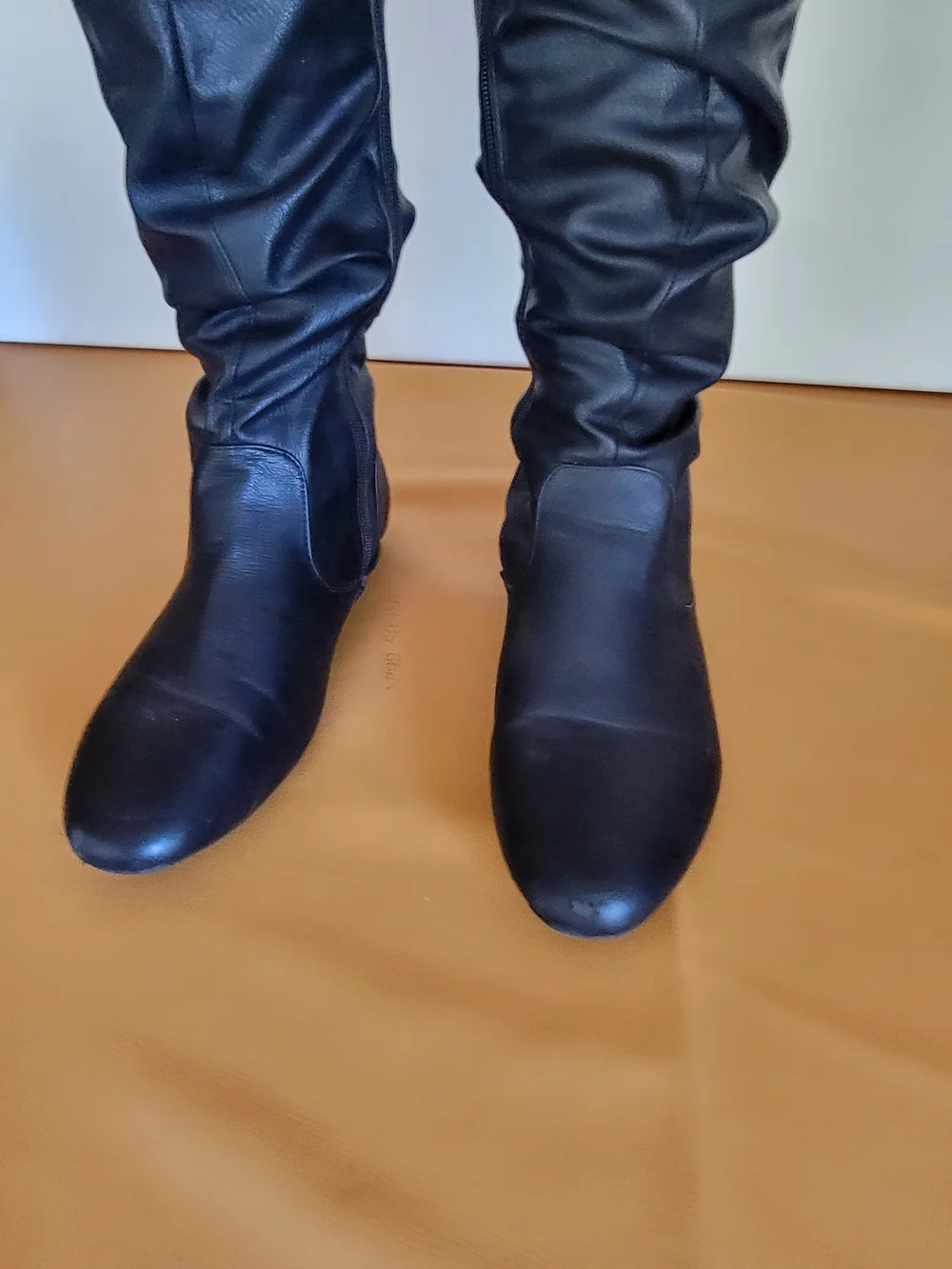 Tall Black Women's Buckle Knee-High Boots